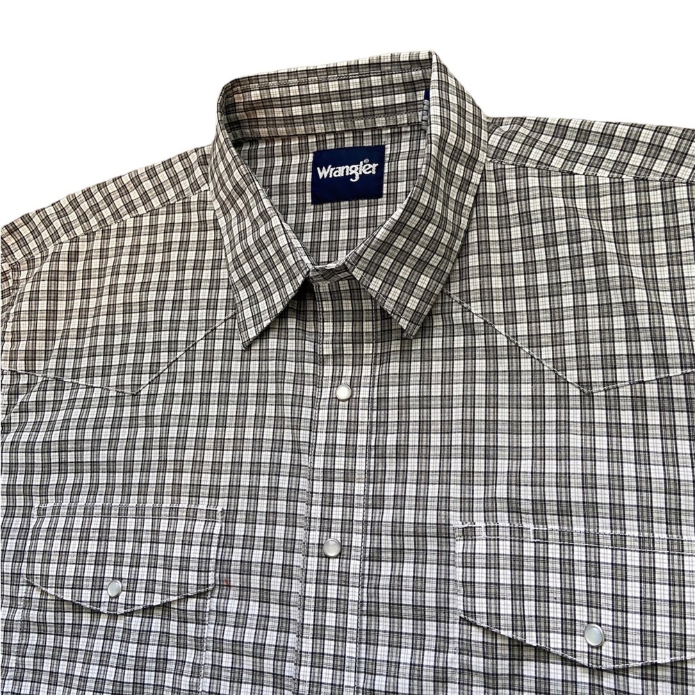 Wrangler Plaid Button Pearl Snap Short Sleeve Shirt Men’s Size 2XLT